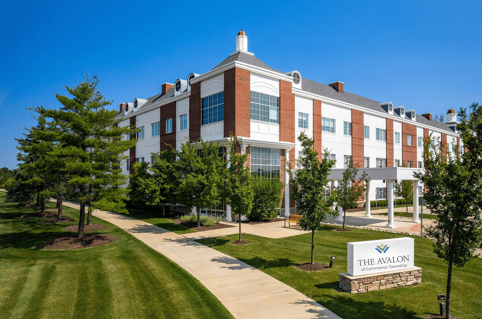 Avalon of Commerce Township senior community exterior signage